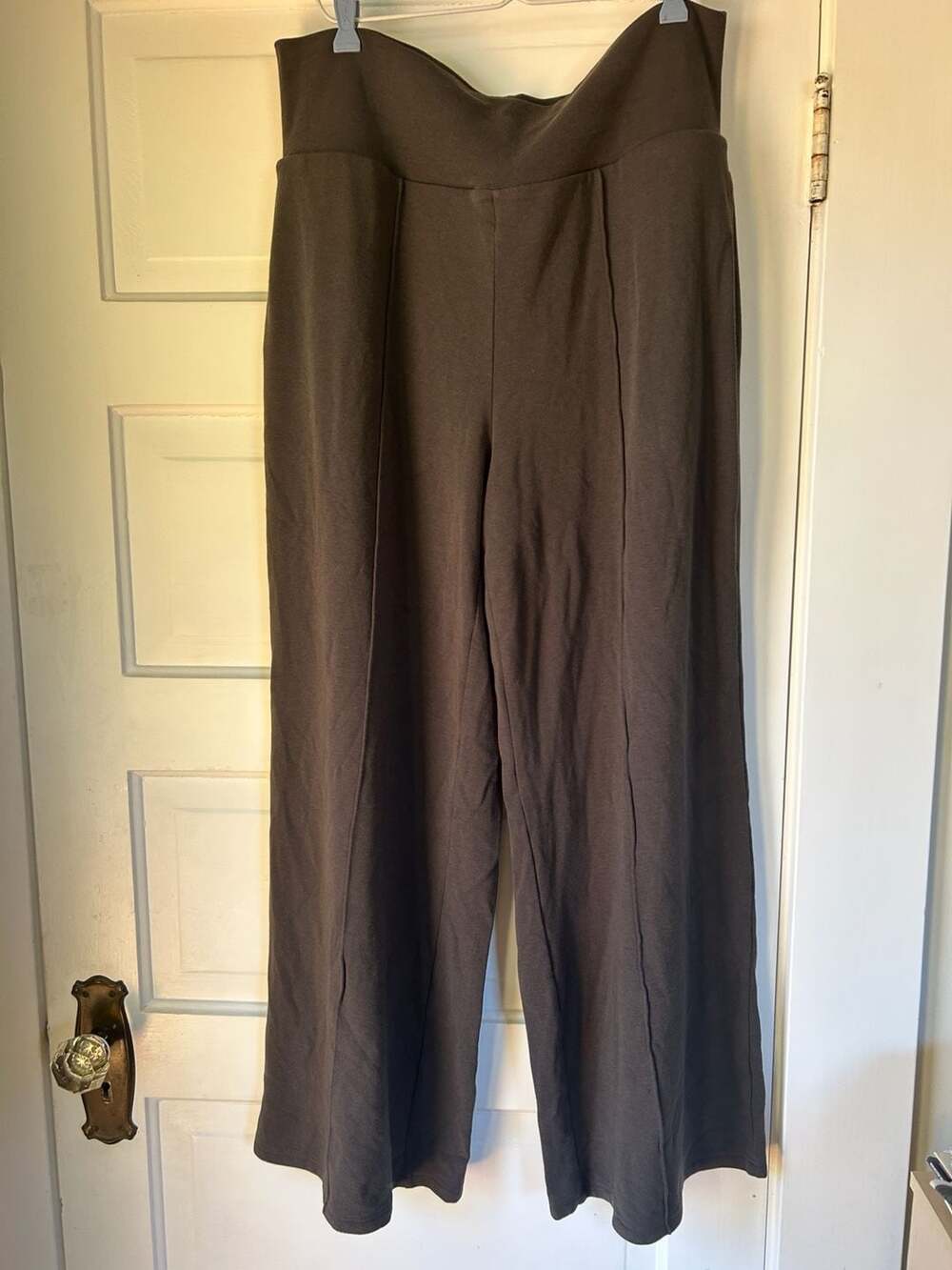 OGL Sustainable Thermal Pintuck High Rise Wide Leg Trousers XL
